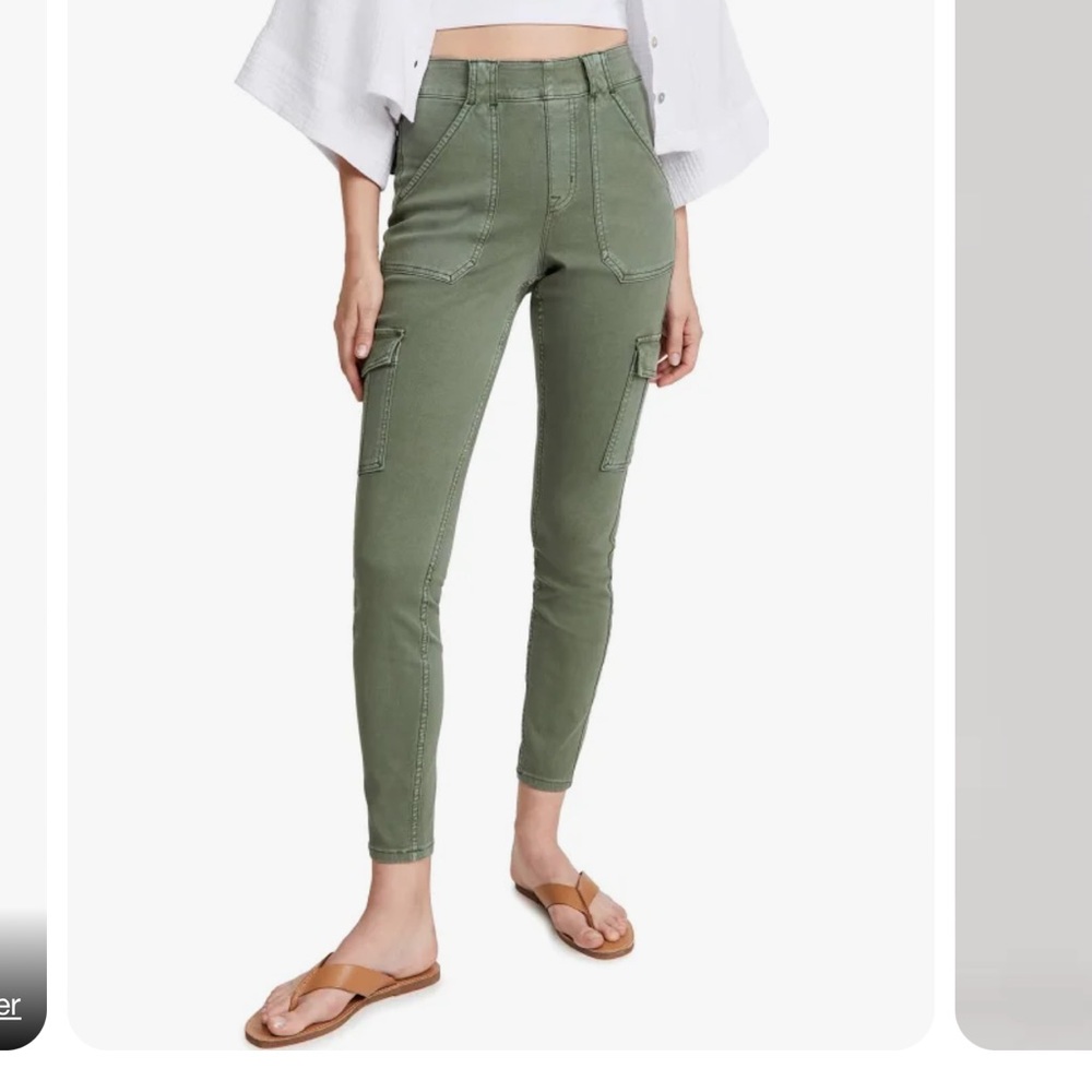 SPANX sage green cargo pants